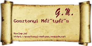 Gosztonyi Mátyás névjegykártya
